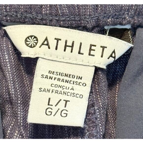 Not For Sale Athleta Pant Women Large Tall Blue Retreat Linen High Rise‎ Wide - Picture 7 of 10